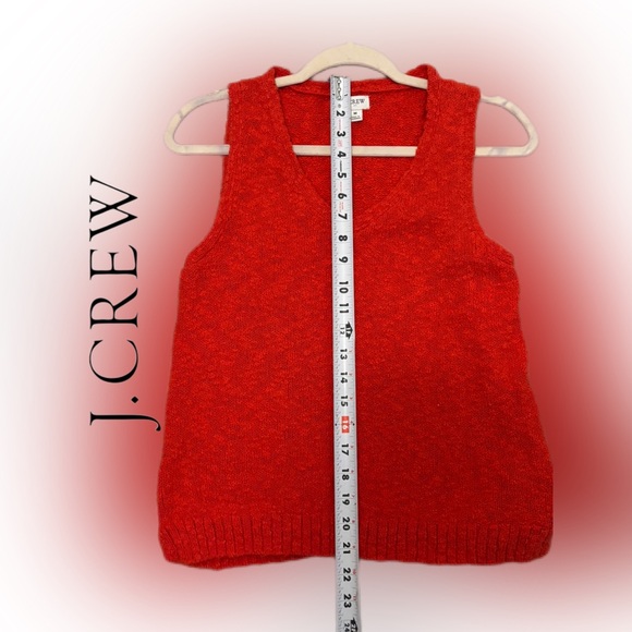 J.CREW V-Neck Beach Sweater Tank Top in Bright Cerise - Size M EUC - Picture 10 of 10